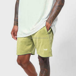 กางเกงขาสั้นกอล์ฟผู้ชายผ้าโพลีเอสเตอร์สีพื้นเรียบง่ายแบบสวมใส่สบาย แห้งเร็ว ซับเหงื่อ พร้อมเชือกผูกเอวสูง  รับสกรีนโลโก้ได้ - Product Image 5