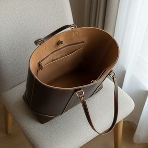 Bolsos de Mano de Cuero Genuino Personalizados al por Mayor para Mujer, Nueva Bolsa de Hombro de Gran Capacidad, Cierre de Cremallera, Precio Razonable en Oferta - Product Image 2