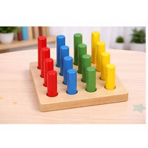 Juguete de Rompecabezas de Madera Montessori con Clavijas Redondas para Combinar Colores, para Actividades Educativas Infantiles, a Precio de Mayoreo - Product Image 1