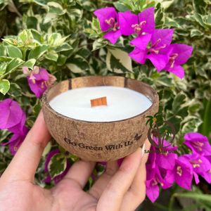 Bougie en noix de coco artisanale fabriquée au Vietnam, écologique, pour la décoration de la maison et de mariage, sans danger pour l'environnement, vente chaude - Product Image 1