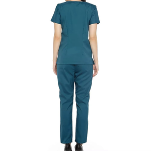 Women's Red V-Neck <b>Scrub</b> Set Cotton Polyester Woven Hospital <b>Uniform</b> Pants Slim Fit Medical <b>Scrubs</b> - Product Image 6