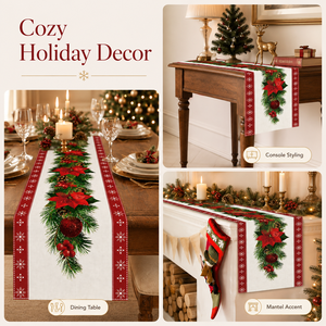 Nappe de Noël en polyester écologique XIAOHONG 33*93cm, tissu décoratif pour les repas de fêtes - Product Image 6
