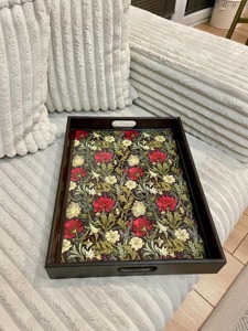 Bandeja de Madera con Estampado Geométrico, Bandeja de Madera Moderna con Diseño Impreso para Decoración del Hogar de Jóvenes Adultos, Bandeja para Servir al por Mayor - Product Image 6