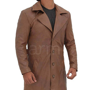Abrigo de cuero para hombre de color sólido, informal, cálido para invierno, recién llegado, a bajo precio, abrigo de cuero de moda para hombre. - Product Image 4