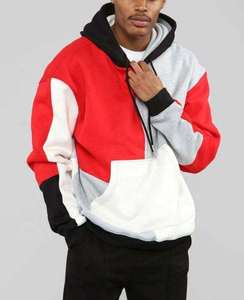 Sweat-shirt à capuche pour homme avec empiècements contrastants et capuche ajustable - Product Image 4