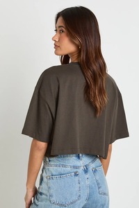 เสื้อยืดครอปผู้หญิง คอตตอน ทรงหลวม สไตล์สตรีทแวร์ แขนสั้น คอกลม ลายบล็อกสีสันสดใส เหมาะสำหรับใส่ในชีวิตประจำวันช่วงฤดูร้อน - Product Image 2