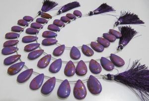Perles en cuivre violet turquoise, forme poire, lisses, taille 12x20mm, brin de 8 pouces de long, vendu par brin - Product Image 2