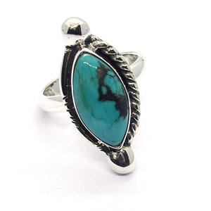 Anillo de Turquesa Original con Engaste de Bisel, Joyería Fina de Lujo, Anillo Sencillo para Mujer, Anillo de Eternidad con Gema Vermeil - Product Image 3