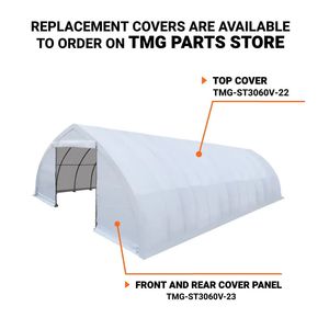 TMG ST3060V Telo di Copertura in PVC Resistente da 17 once, 9,14 m x 18,29 m, con Porte Passanti per Capanno Attrezzi, Palestra o Negozio - Product Image 5
