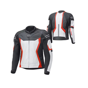 Men's Full Sleeve Leather Motorcycle <b>Jacket</b> Color Blocked Windproof All Seasons <b>Racing</b> Wear - Product Image 1