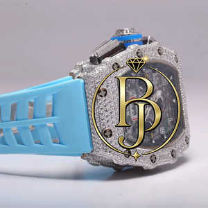 BRIVA JEWELS VVS นาฬิกาโครโนกราฟฮิปฮอปมอยซาไนต์-43 มม. MIYOTA ควอตซ์ อนาล็อก-ดิจิตอล หรูหรา - Product Image 3