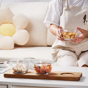 Bol à salade en verre transparent, résistant à la chaleur, compatible micro-ondes, pour la cuisine et la salle à manger - Product Image 2