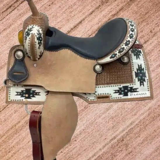 Schlussverkauf neues Leder-Sattelfass vom Typ mit Rückenlehne und breitem Rückenumfang Pferdeantrieb echtes Leder handgefertigt