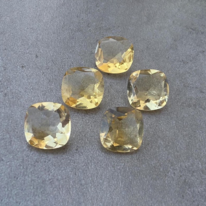 Natural Citrine Faceted Cut Square <b>Cushion</b> Shape Calibrated Gemstone Loose for Jewelry Making Custom Sizes Available - Product Image 2