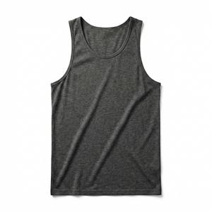 Débardeur de sport pour homme gris anthracite chiné, sans manches, pour entraînement, vêtement de fitness minimaliste en coton/bambou à séchage rapide, vente en gros - Product Image 1