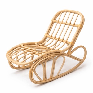 Rattan doll house furniture accessories cute bunny chair set for dolls <b>miniature</b> toy chairs - Product Image 4