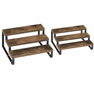 Étagère à épices en bois de style américain de qualité supérieure, finition naturelle, design multi-niveaux pour l'organisation du rangement de cuisine, disponible - Product Image 1