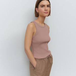 Premium Ribbed <b>Tank</b> <b>Top</b> <b>Women</b>’s Fitted Sleeveless Everyday Fashion Clothing Supplier Stretch <b>Tank</b> <b>Top</b> Slim Fit <b>Tank</b> <b>Top</b> - Product Image 2