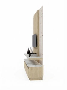 Modern Wood Grain <b>TV</b> <b>Stand</b> Media Console Entertainment Center Wall Mounted Display Cabinet for Living Room Fits 65 in and up - Product Image 4