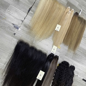 Extensiones de Cabello Humano de Alta Calidad, Balayage HD Frontal, Liso Natural Rubio, Doble Trama, Genius Weft, Vietnam - Product Image 3