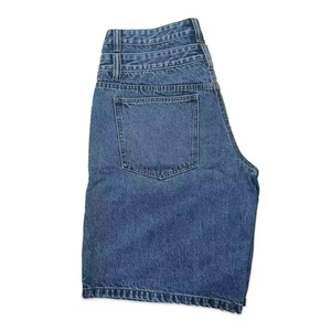 Pantalones Cortos de Mezclilla Anchos de Cintura Alta para Hombre, Estilo Y2K Streetwear, con Cintura Superpuesta, Jorts Skater, Logotipo Personalizado, Oversize, Tejido de Verano de Secado Rápido - Product Image 4