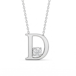 Elegante Colgante con Letra D en Oro 14K y 18K y Plata de Ley 925 con Diamante Cultivado en Laboratorio, Corte Brillante Redondo, Joyería Fina Unisex para Regalo - Product Image 2