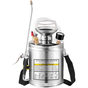 Spruzzatore in Acciaio Inox da 1 Gallone con Asta da 12 Pollici e Tubo Rinforzato da 3 Piedi, Pompa Manuale con Manometro e Valvola di Sicurezza - per Uso Domestico e in Giardino - Product Image 4