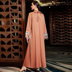 AN10850 Luxury Dubai Abaya Women Muslim Dress Embroidered Beaded <b>Kaftan</b> Long Sleeve Wedding Fashion Wholesale - Product Image 2