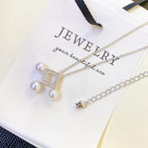 Celebrity Style 6-7 Natural <b>Pearl</b> Pendant <b>Necklace</b> with Original Design Comparable to Akoya Fashion <b>Earrings</b> - Product Image 1