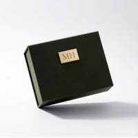 Boîte cadeau rigide magnétique personnalisée brodée |   Monogramme MH Premium avec ruban de fermeture et insert en EVA |   Emballage en gros
