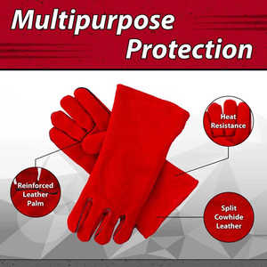Wholesale Rate Heat Resistant Fireproof Welding Work <b>Gloves</b> Top Quality Cowhide Split Leather Welder Working Safety <b>Gloves</b> - Product Image 6