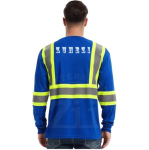 เสื้อเชิ้ตผ้าฟลีซสะท้อนแสง ANSI Class 1 LED กันน้ำ ระบายอากาศได้ดี น้ำหนักเบา ไซส์ใหญ่ สำหรับผู้ชาย มองเห็นได้ชัดเจน |   280 แกรมต่อตารางเมตร - Product Image 2
