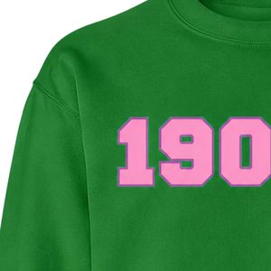 Alpha AKA Forest <b>Green</b> 1908 Ivy Crewneck Sweatshirt Pink Graphic Fleece Unisex Greek Sorority Apparel OEM ODM - Product Image 4