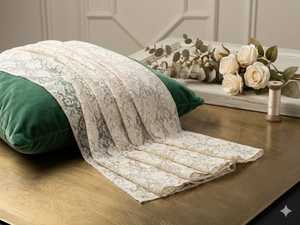 Tela de Encaje de Nylon Crema Premium Directo de Fábrica - Patrón Floral Intrincado para Vestidos, Ropa de Novia y Decoración del Hogar - Product Image 4
