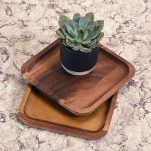 Assiette de présentation classique en bois pigmenté, finition polie, motifs personnalisés, surface sûre pour la manipulation des aliments, fabriquée en bois de manguier, en stock pour mariage - Product Image 4
