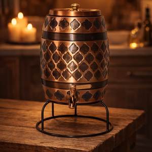 Handcrafted Copper Water Dispenser With Hammered Finish and Sturdy Leak Proof <b>Tap</b> for Easy Pour for Dining Home Decor Gifting - Product Image 5