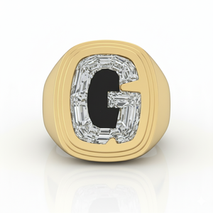 แหวนเพชร GIA IGI Certified DEF VVS VS เพชรเลี้ยงในห้องปฏิบัติการ ตัวอักษร G  ทองคำแท้และเงินแท้ 925 ดีไซน์โมเดิร์นแบบหนามเตยเดี่ยว - Product Image 2