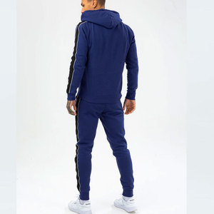 Ensemble de jogging pour homme, décontracté, à manches longues, antibactérien, écologique, hiver, à capuche, lourd, uni, 100% coton, logo personnalisé - Product Image 2