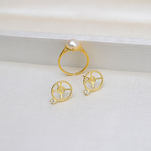 Accesorios de Plata S925 Hechos a Mano, Pendientes de Aro Abiertos Simples con Diseño de Espiral, Componentes de Joyería con Perlas - Product Image 3