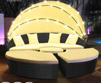 PHU LINH 185 Chaises longues modernes en rotin tressé pliables et durables pour piscine, avec coussins d'extérieur 100% polyester, mobilier de jardin