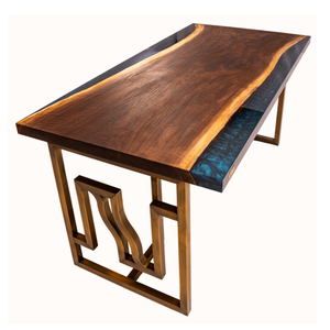 Escritorio ejecutivo moderno al por mayor de madera nueva moda japonesa con mesa de resina epoxi para el vestíbulo del hotel muebles de restaurante - Product Image 4