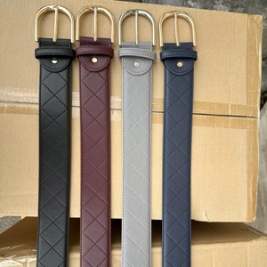 Ceinture décontractée en cuir véritable marron, bords cousus, trous ajustables, boucle en acier, écologique, durable, vintage, longueur personnalisable - Product Image 3