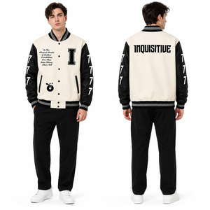 Veste de baseball en tissu de laine à séchage rapide et confortable, broderie tendance, prix abordable, veste de sport tendance - Product Image 2