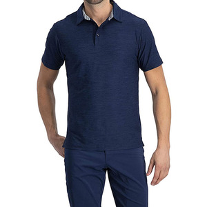 Polos de golf pour hommes en coton 100% avec logo brodé personnalisé, tendance du moment, couleur unie, en vente à bas prix - Product Image 3