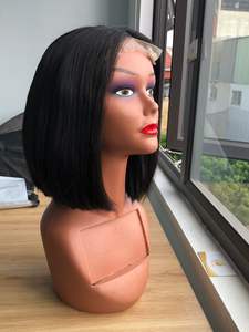 Cabello Brasileño Natural Negro al por Mayor, Liso Sedoso 6x6 para Peluca Bob con Cierre de Encaje y Línea de Cabello Natural Pequeña - Product Image 4