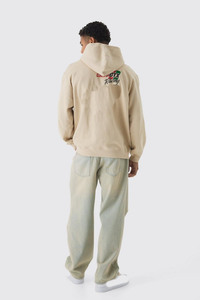 Unisex 480GSM 100% Cotton Terry Winter Pullover Custom Logo Lined Oversized Heavy <b>Thick</b> Solid Plain Dyed Hooded Embroidered - Product Image 4