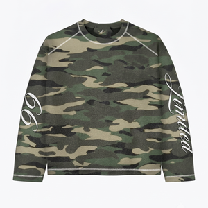 240 GSM Premium Cotton Blend Long Sleeve T Shirt White Olive Raglan DTG Logo 100% cotton T-shirt for men loose fit printed - Product Image 4