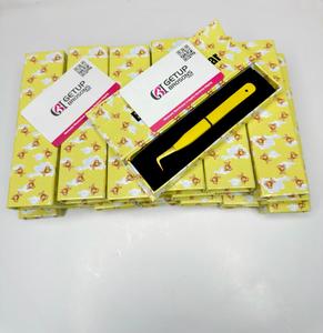 GETUP BROSONS Yellow Eyelash Tweezers Stainless Steel Precision Tool <b>Box</b> Packaging - Product Image 2