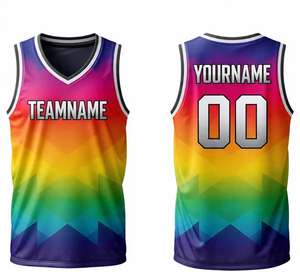 Maillot de basket-ball personnalisable en gros, 100 % polyester, en maille imprimée avec logo d'équipe, uniforme de basket-ball pour hommes 2026 - Product Image 3