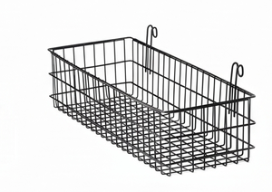 Fine Quality <b>Rectangular</b> Metal Wire <b>Storage</b> <b>Basket</b> With Hanging Hooks Modern Style For Multi-Purpose Neatening And Organization - Product Image 4